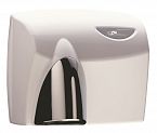 JD MacDonald Autobeam Hand Dryer (White) with Polished Chrome Nozzle HDABWHTPC